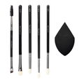 The Eye Collection — 5 Piece Eye Brush Set & Sculpt Sponge | Complete Eye Makeup Kit