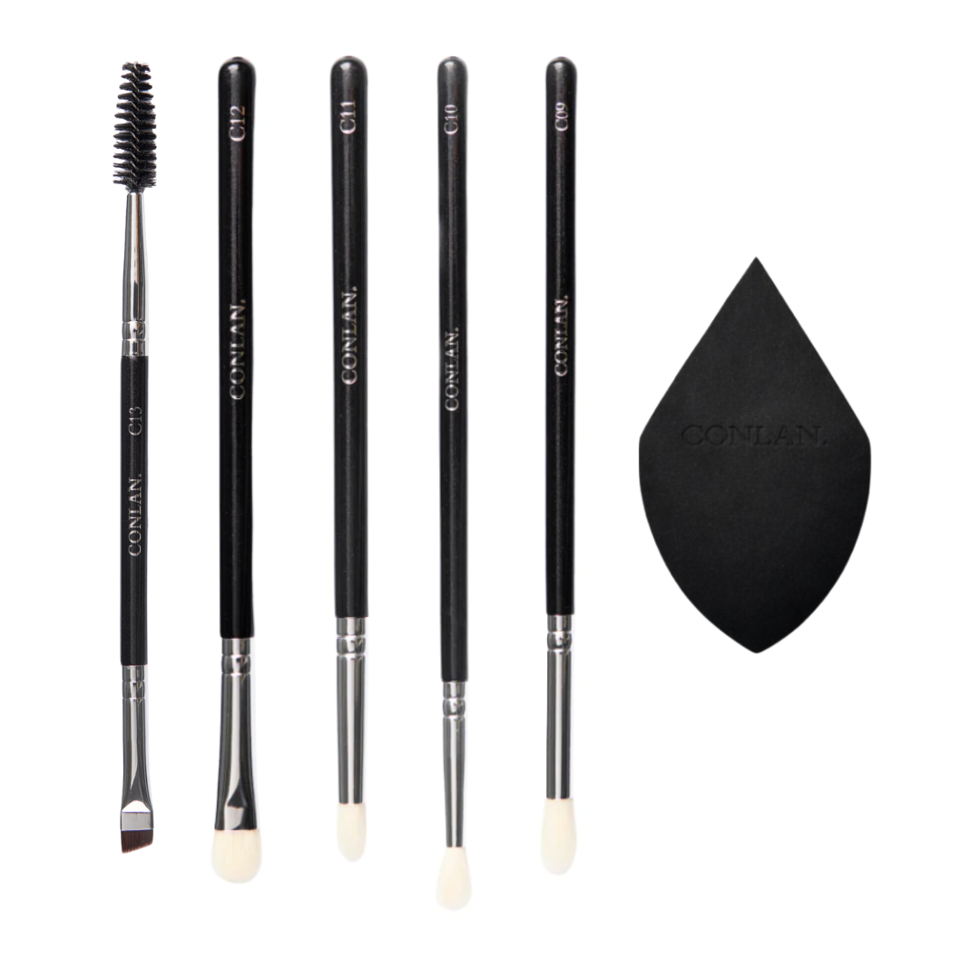 The Eye Collection — 5 Piece Eye Brush Set & Sculpt Sponge | Complete Eye Makeup Kit